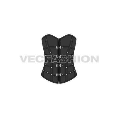 A vector template for Women's Leather Corset