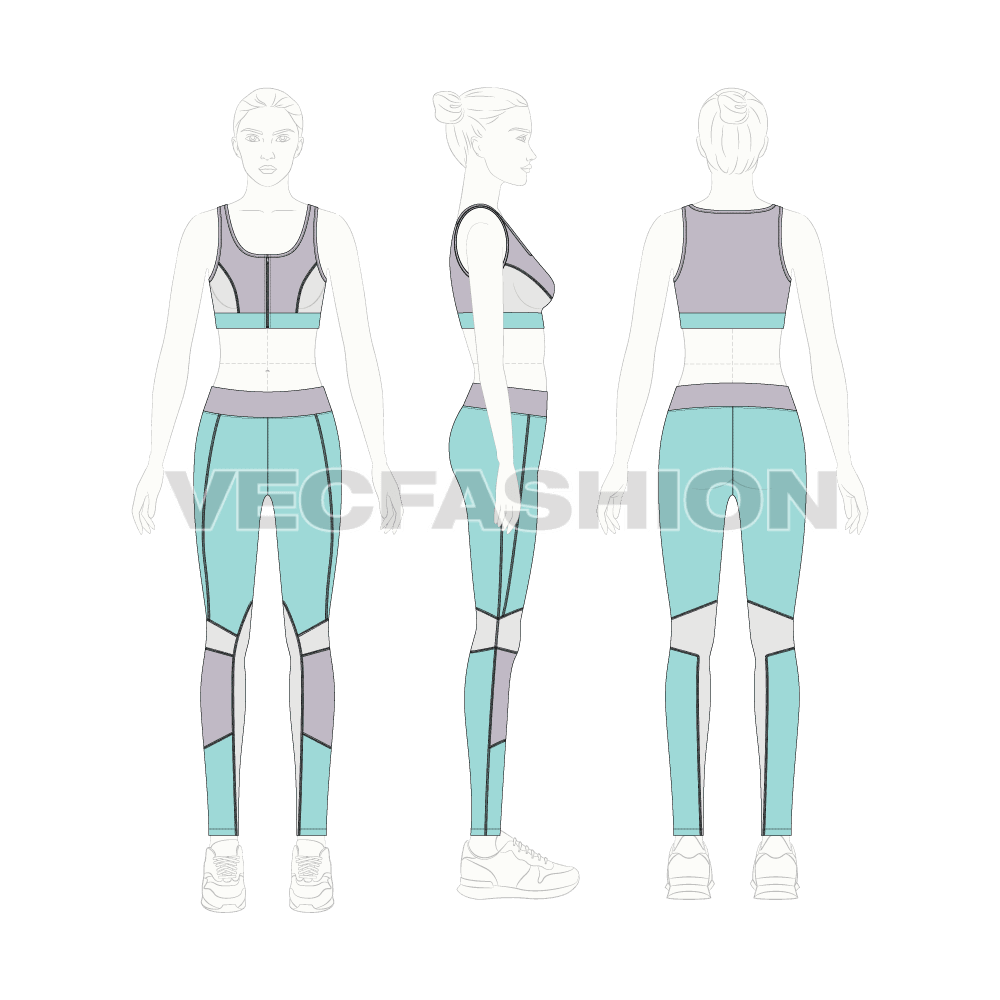 Womens Intimates Lingerie Set 3_CAD Technical Drawing_adobe Illustrator 