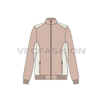 Women's Light Weight Winter Jacket flat sketch, front view