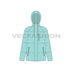 Women's Lightweight Down Jacket flat sketch, front view