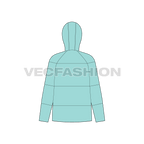 Women's Lightweight Down Jacket flat sketch, back view