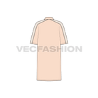 Womens long length sweater flat sketch, back view