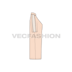 Womens long length sweater flat sketch, side view