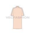 Womens long length sweater flat sketch, front view