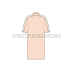 Womens long length sweater flat sketch, front view