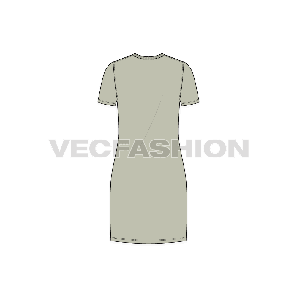 Womens Long Length V-neck Shirt vector apparel templates