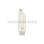 Womens long mock neck sweatshirt flat sketch, side view