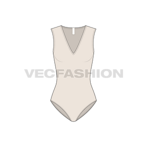 Womens Long V-Neckline Swimsuit
