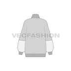 Womens loose fit sweater flat sketch, back view