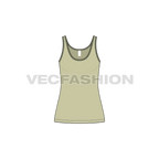 Womens lose fit tank top flat sketch, front view