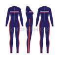 Womens lycra bodysuit flat sketch, showing all views, front, side and back