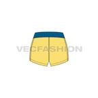 Womens lycra gym shorts flat sketch, back view