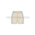 Womens lycra shorts flat sketch, front view