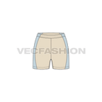 Womens lycra shorts flat sketch, front view