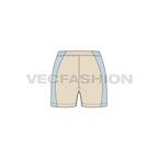 Womens lycra shorts flat sketch, back view