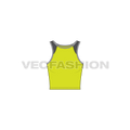 Womens lycra sport top flat sketch, front view