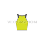 Womens lycra sport top flat sketch, front view
