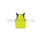 Womens lycra sport top flat sketch, back view
