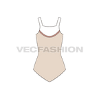 Womens lycra swimsuit flat sketch, back view