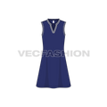 Womens marine dress flat sketch, front view