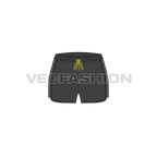 Womens mesh sport shorts flat sketch, front view
