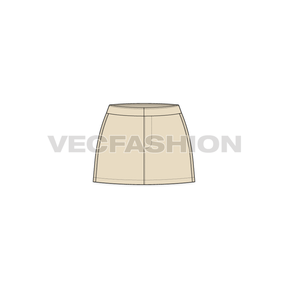 A set of two vector skirt templates, it has Women's Mini and Micro Mini Skirts in natural colors. Add your styling to give it a design.