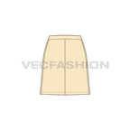 Womens micro skirt flat sketch, back view