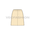 Womens micro skirt flat sketch, front view