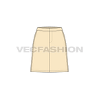 Womens micro skirt flat sketch, front view