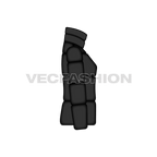 Women's Mock Neck Bubble Jacket flat sketch, side view