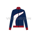Women's Mock Neck Jacket flat sketch, front view
