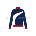 Women's Mock Neck Jacket flat sketch, front view