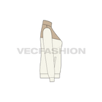 Womens Mock Neck Jacket flat sketch, side view