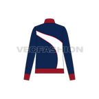 Women's Mock Neck Jacket flat sketch, back view