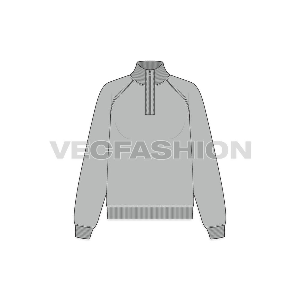 Women's Mock Neck Sweatshirt - VecFashion