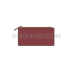 Womens money wallet flat sketch, view 1