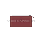 Womens money wallet flat sketch, view 2