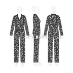 Womens night suit pajama set, coat style flat sketch, on croqui