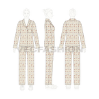 Womens night suit flat sketch, on croqui