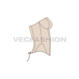 Women's Nude Fitted Corset vector apparel template