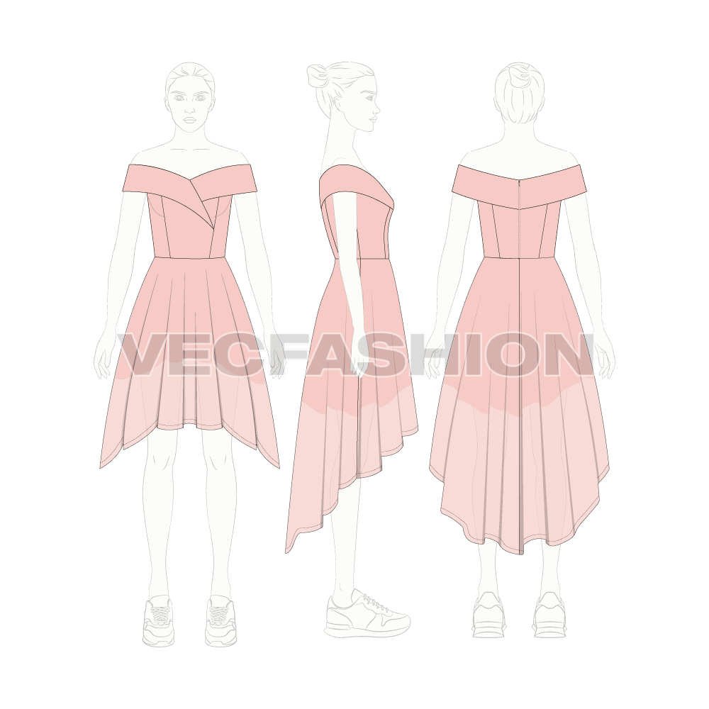 Vector dress fashion CAD, woman sleeveless... - Stock Illustration  [93116908] - PIXTA
