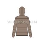 Women's Outdoor Puffer Jacket flat sketch, back view