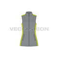 Women's Outdoor Puffer Vest flat sketch, front view