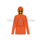 Women's Outerwear Jacket flat sketch, front view