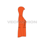 Women's Outerwear Jacket flat sketch, side view
