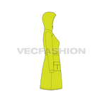 Women's Outerwear Jacket flat sketch, side view