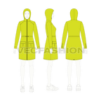 Women's Outerwear Jacket flat sketch, croqui sketch