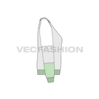 Womens over-sized sweatshirt, mint green flat sketch, side view