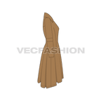 Womens' Over-sized Wool Coat flat sketch, side view
