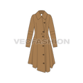 Womens' Over-sized Wool Coat flat sketch, front view